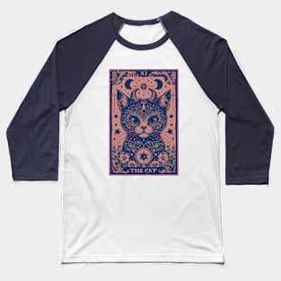 Devil Cat Tarot Card Baseball T-Shirt